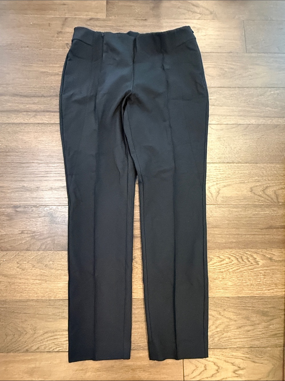 Lafayette 148 New York Black Gramercy Pintuck Stretch Ankle Pants Size 10 C76-A